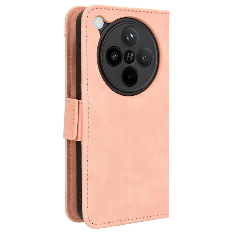 For Oppo Find X8 5G Leather Case Phone Wallet Cover with Multiple Card Slots - Pink-Cellmalls