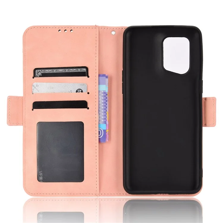 For Oppo Find X5 Pro Wallet Folio Cover PU Leather Stand Magnetic Card Slots TPU Inner Shell Protective Phone Case - Pink-Cellmalls