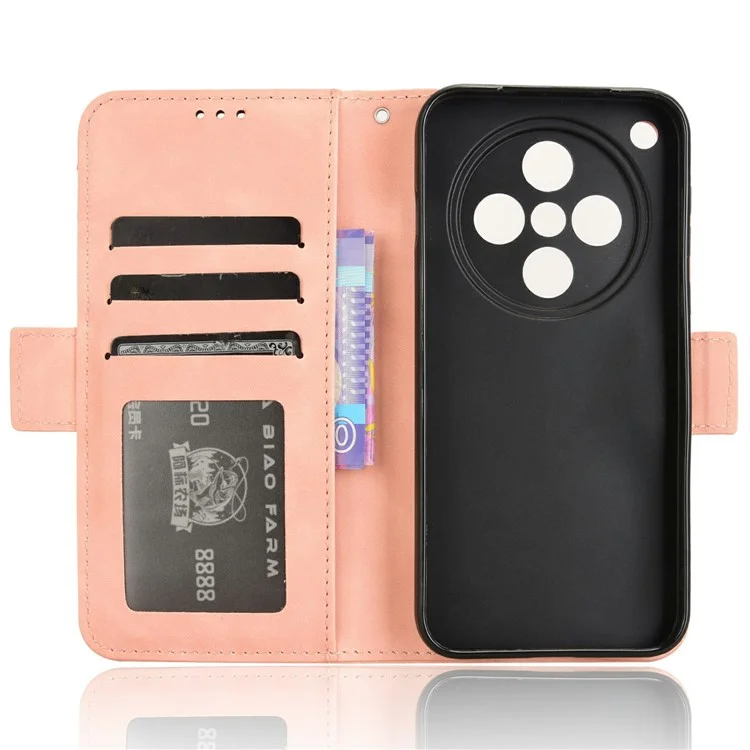 For Oppo Find X8 5G Leather Case Phone Wallet Cover with Multiple Card Slots - Pink-Cellmalls