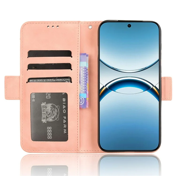 For Oppo Find X8 5G Leather Case Phone Wallet Cover with Multiple Card Slots - Pink-Cellmalls