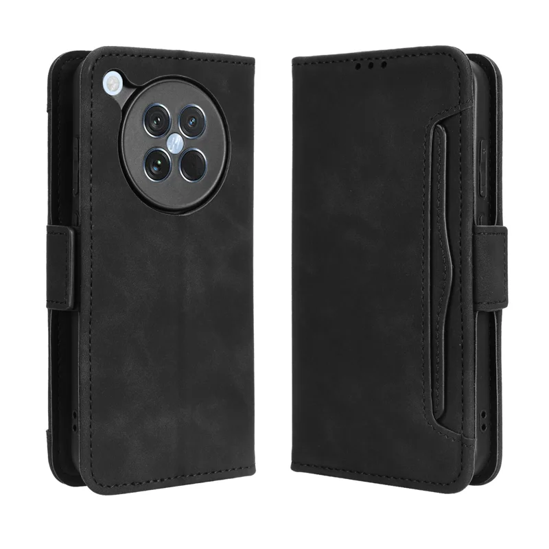 For Oppo Find X8s 5G Leather Case Phone Wallet Cover with Multiple Card Slots - Black-Cellmalls
