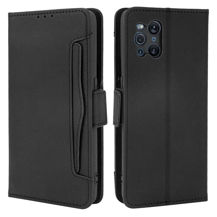 Leather Wallet Protective Case with Multiple Card Slots for Oppo Find X3 Pro / Oppo Find X3 - Brown-Cellmalls