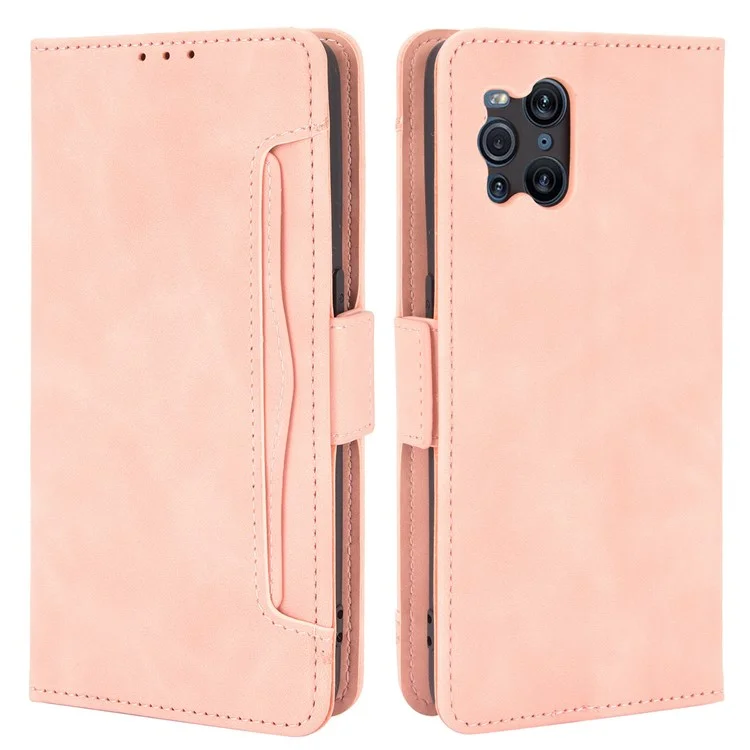 Leather Wallet Protective Case with Multiple Card Slots for Oppo Find X3 Pro / Oppo Find X3 - Brown-Cellmalls