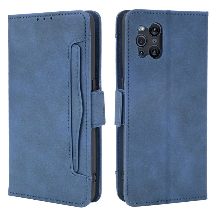 Leather Wallet Protective Case with Multiple Card Slots for Oppo Find X3 Pro / Oppo Find X3 - Brown-Cellmalls