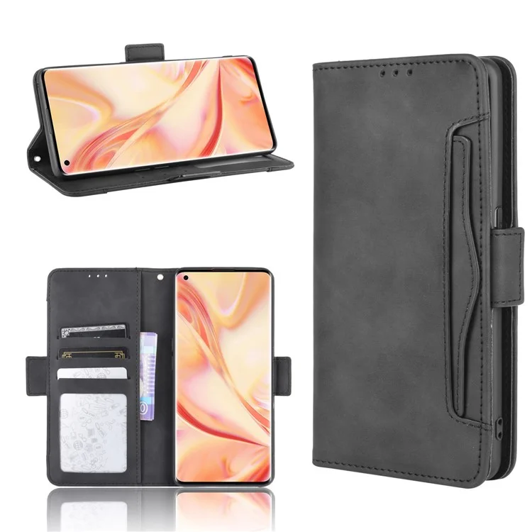 Wallet Stand Flip Leather Phone Cover for Oppo Find X2 Pro - Black-Cellmalls