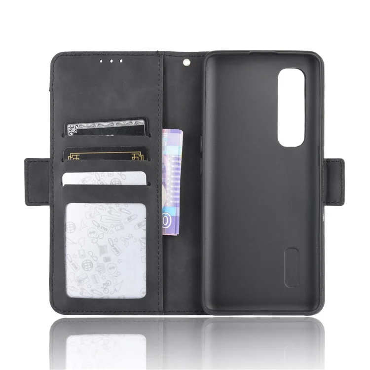 Wallet Stand Flip Leather Phone Cover for Oppo Find X2 Pro - Black-Cellmalls