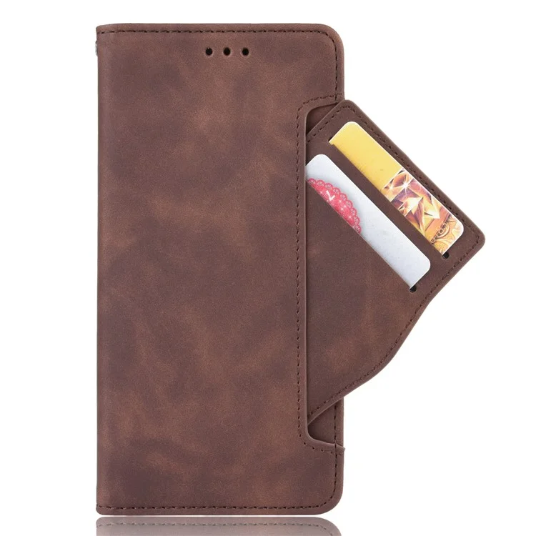 Leather Wallet Protective Case with Multiple Card Slots for Oppo Find X3 Pro / Oppo Find X3 - Brown-Cellmalls