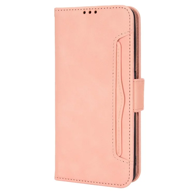 For Oppo Find X5 PU Leather Flip Pouch Wallet Phone Cover Magnetic Closure Multiple Card Slots Folding Stand Case - Pink-Cellmalls