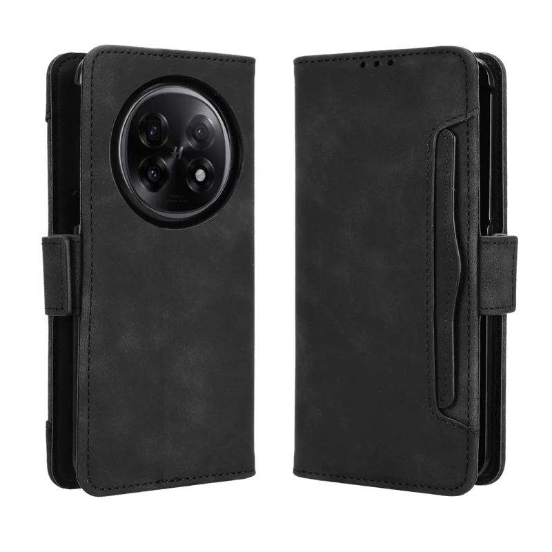For Oppo Find N5 5G Leather Case Phone Wallet Cover with Multiple Card Slots - Black-Cellmalls