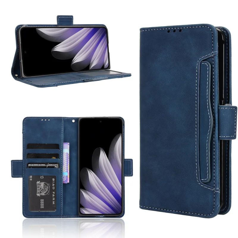 For Oppo Find N5 5G Leather Case Phone Wallet Cover with Multiple Card Slots - Black-Cellmalls