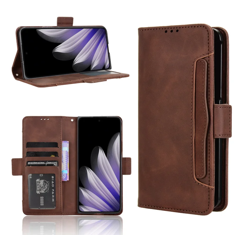 For Oppo Find N5 5G Leather Case Phone Wallet Cover with Multiple Card Slots - Black-Cellmalls