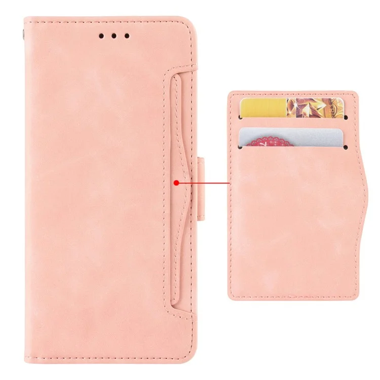 For Oppo Find N PU Leather Wallet Flip Case Stand Feature Card Slots Shockproof Soft TPU Inner Shell - Pink-Cellmalls