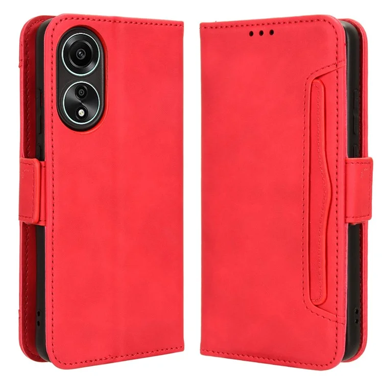 For Oppo A78 4G Cell Phone Cover Wallet Stand Case Multiple Card Holder PU Leather Shell - Pink-Cellmalls