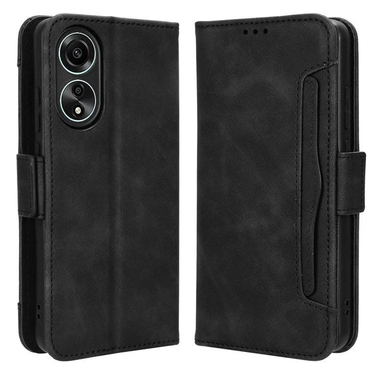 For Oppo A78 4G Cell Phone Cover Wallet Stand Case Multiple Card Holder PU Leather Shell - Pink-Cellmalls