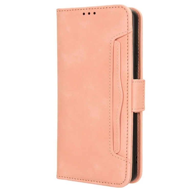 For Oppo A78 4G Cell Phone Cover Wallet Stand Case Multiple Card Holder PU Leather Shell - Pink-Cellmalls