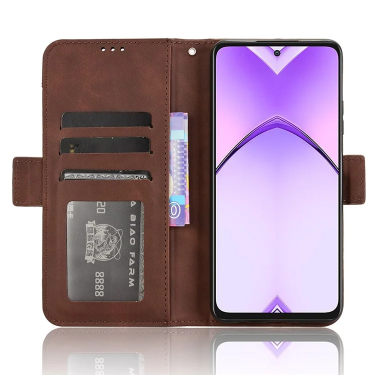 For Oppo A80 5G / A3 Pro (Global) 5G / K12x 5G (India) / A3x 5G (China) Case Multiple Card Slots Leather Stand Phone Cover - Brown-Cellmalls