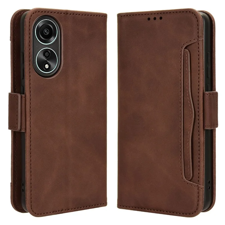 For Oppo A78 4G Cell Phone Cover Wallet Stand Case Multiple Card Holder PU Leather Shell - Pink-Cellmalls