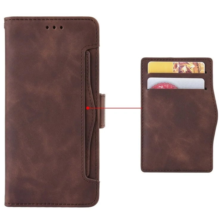 For Oppo A80 5G / A3 Pro (Global) 5G / K12x 5G (India) / A3x 5G (China) Case Multiple Card Slots Leather Stand Phone Cover - Brown-Cellmalls