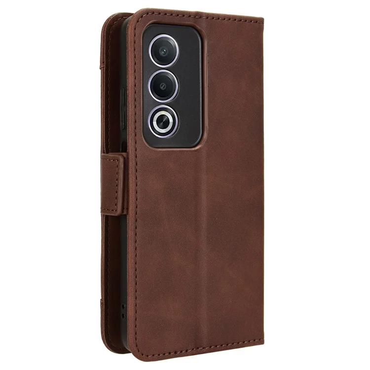 For Oppo A80 5G / A3 Pro (Global) 5G / K12x 5G (India) / A3x 5G (China) Case Multiple Card Slots Leather Stand Phone Cover - Brown-Cellmalls