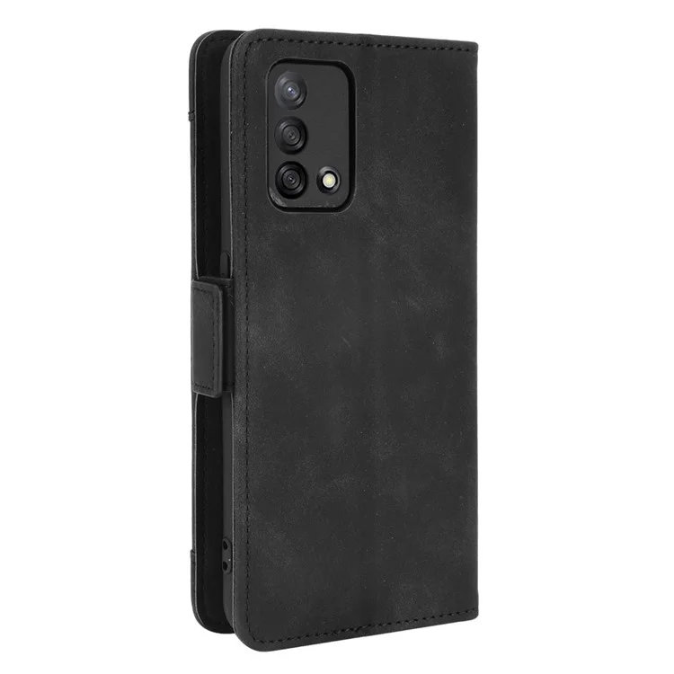 Multiple Card Slots Design Stand Leather Wallet Phone Case for Oppo A74 4G/F19 - Black-Cellmalls