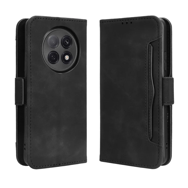 For Oppo A5 Pro 5G (China) / Oppo F29 Pro 5G (Global) Leather Case Phone Wallet Cover with Multiple Card Slots - Black-Cellmalls