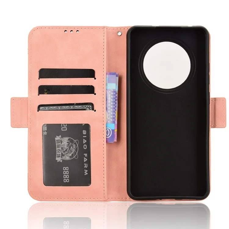 For Oppo Reno12 F 5G / Oppo F27 5G Case Multiple Card Slots Leather Stand Phone Cover - Pink-Cellmalls