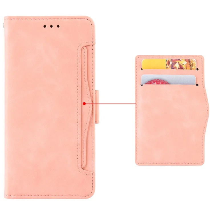 For Oppo Reno12 F 5G / Oppo F27 5G Case Multiple Card Slots Leather Stand Phone Cover - Pink-Cellmalls