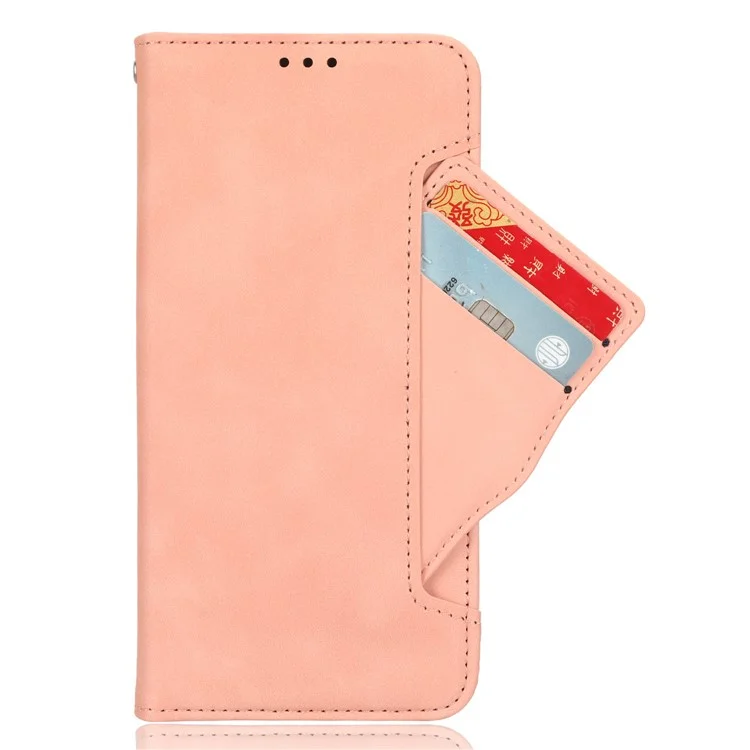 For Oppo Find N2 5G Multiple Card Slots Flip Stand Cover Shockproof PU Leather Wallet Phone Case - Pink-Cellmalls