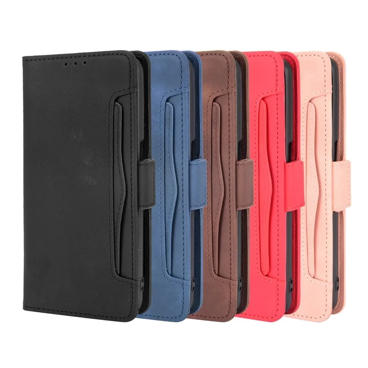 Leather Wallet Protective Case with Multiple Card Slots for Oppo A93 5G / A74 5G / A54 5G - Black-Cellmalls