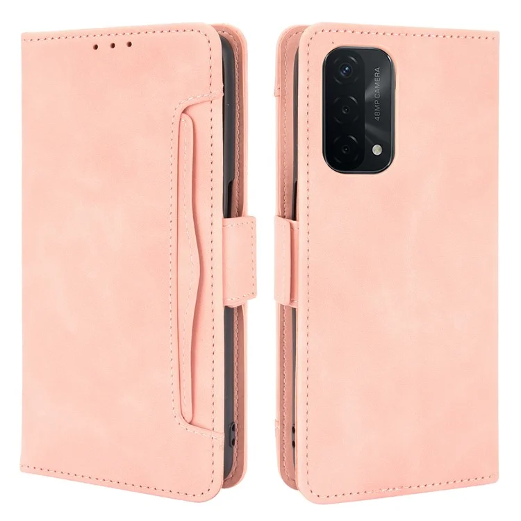 Leather Wallet Protective Case with Multiple Card Slots for Oppo A93 5G / A74 5G / A54 5G - Black-Cellmalls
