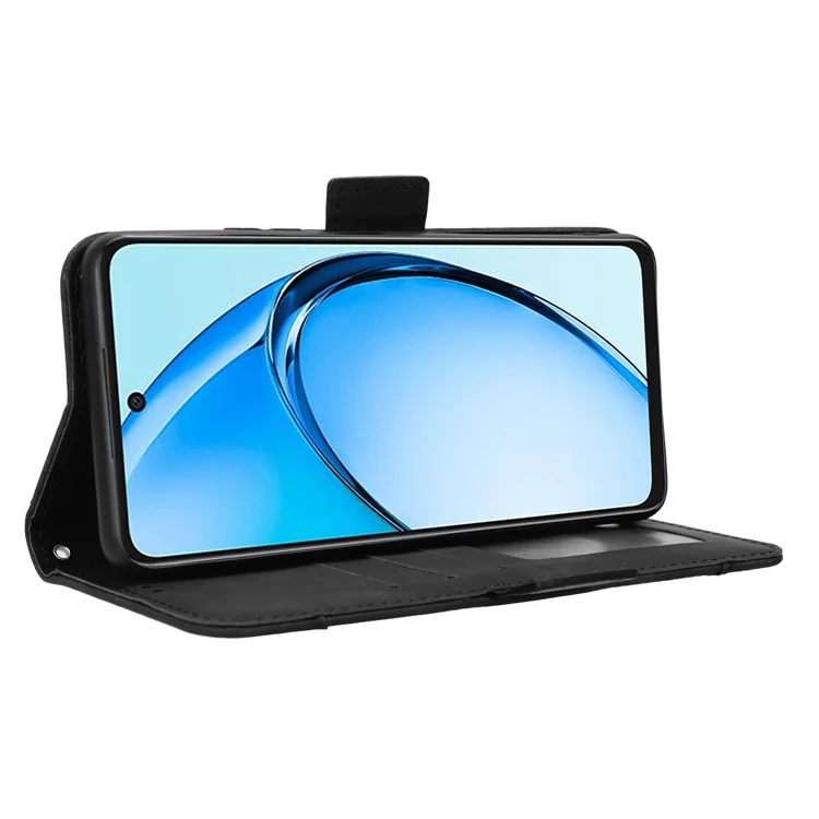 For Oppo A60 4G Case with Multiple Card Slots PU Leather Flip Stand Cell Phone Cover - Black-Cellmalls