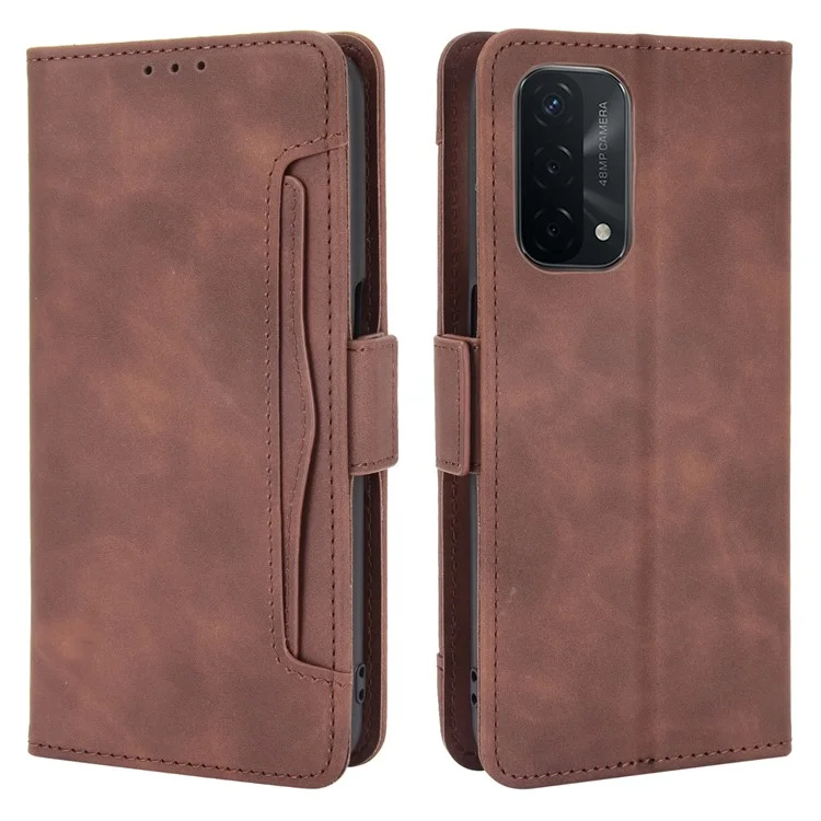 Leather Wallet Protective Case with Multiple Card Slots for Oppo A93 5G / A74 5G / A54 5G - Black-Cellmalls