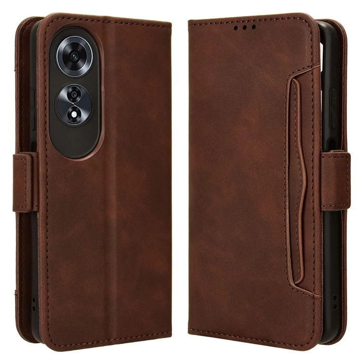 For Oppo A60 4G Case with Multiple Card Slots PU Leather Flip Stand Cell Phone Cover - Black-Cellmalls