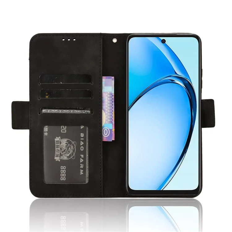 For Oppo A60 4G Case with Multiple Card Slots PU Leather Flip Stand Cell Phone Cover - Black-Cellmalls