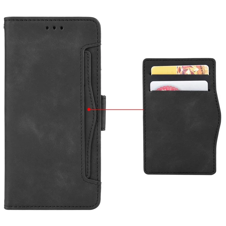 For Oppo A60 4G Case with Multiple Card Slots PU Leather Flip Stand Cell Phone Cover - Black-Cellmalls