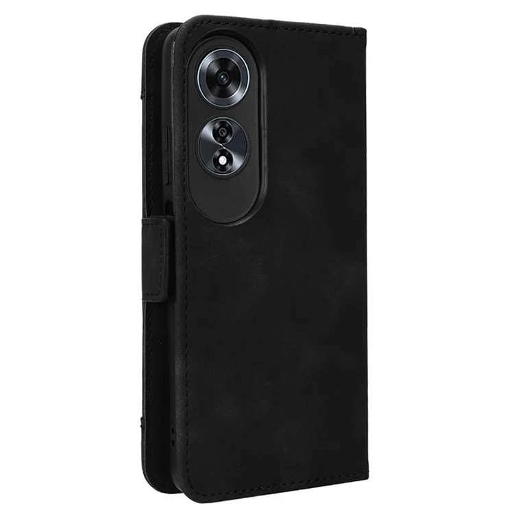 For Oppo A60 4G Case with Multiple Card Slots PU Leather Flip Stand Cell Phone Cover - Black-Cellmalls