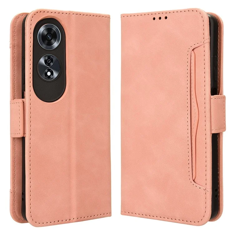 For Oppo A60 4G Case with Multiple Card Slots PU Leather Flip Stand Cell Phone Cover - Black-Cellmalls