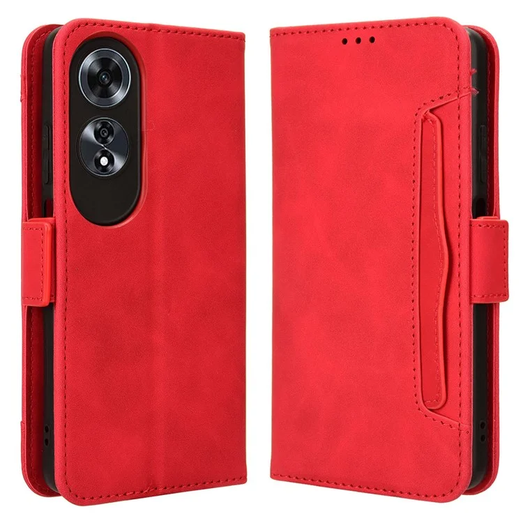 For Oppo A60 4G Case with Multiple Card Slots PU Leather Flip Stand Cell Phone Cover - Black-Cellmalls