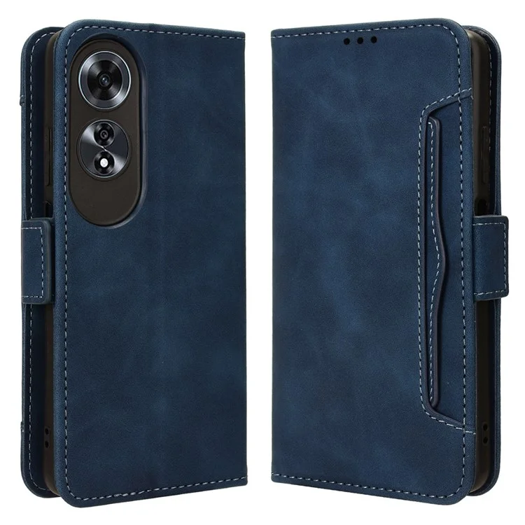 For Oppo A60 4G Case with Multiple Card Slots PU Leather Flip Stand Cell Phone Cover - Black-Cellmalls