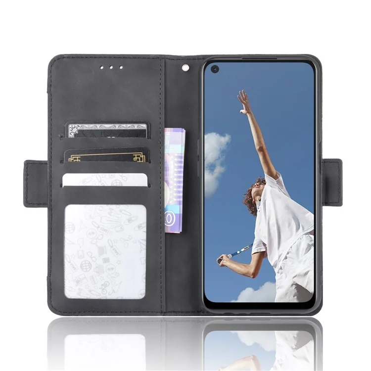 Wallet Stand Flip Leather Protective Case for OPPO A52/A72/A92 - Black-Cellmalls