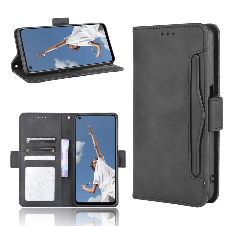 Wallet Stand Flip Leather Protective Case for OPPO A52/A72/A92 - Black-Cellmalls