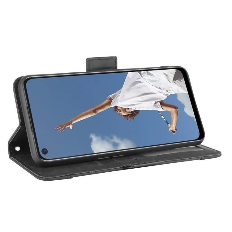 Wallet Stand Flip Leather Protective Case for OPPO A52/A72/A92 - Black-Cellmalls