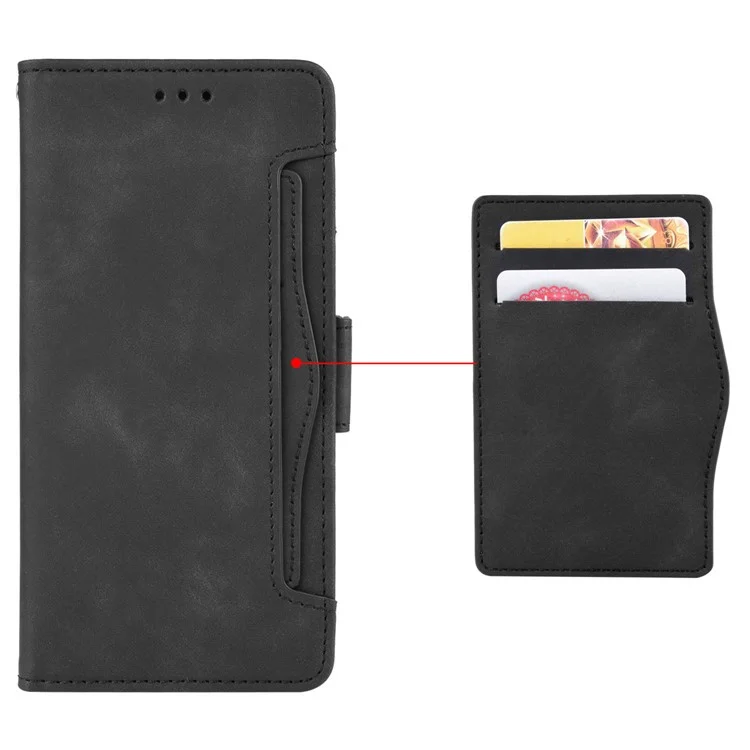 Anti-scratch Phone Cover For Oppo A57 4G / A57s 4G / A57 (CPH2387) (Taiwan Version) PU Leather Phone Flip Wallet Case with Multiple Card Slots - Black-Cellmalls