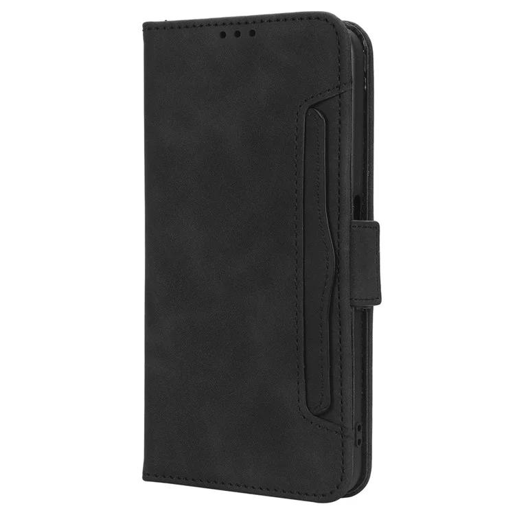 Anti-scratch Phone Cover For Oppo A57 4G / A57s 4G / A57 (CPH2387) (Taiwan Version) PU Leather Phone Flip Wallet Case with Multiple Card Slots - Black-Cellmalls
