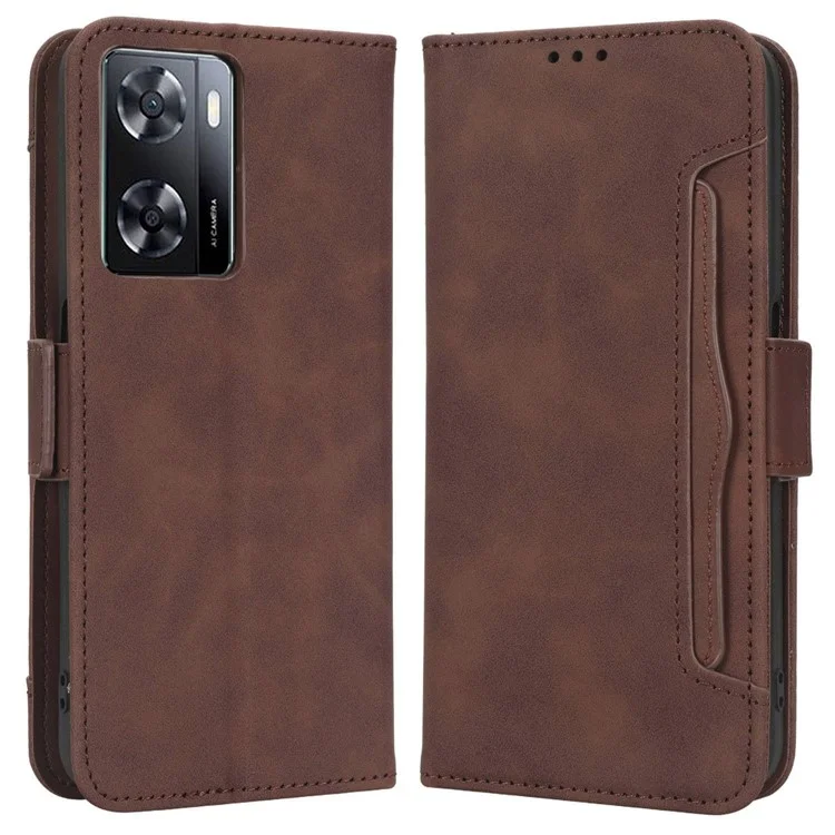 Anti-scratch Phone Cover For Oppo A57 4G / A57s 4G / A57 (CPH2387) (Taiwan Version) PU Leather Phone Flip Wallet Case with Multiple Card Slots - Black-Cellmalls