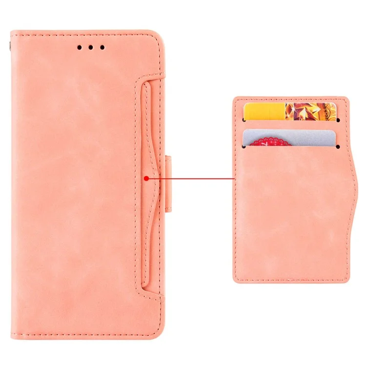 For Oppo A58 4G Wallet PU Leather Phone Case Phone Stand Cover with Multiple Card Slots - Pink-Cellmalls