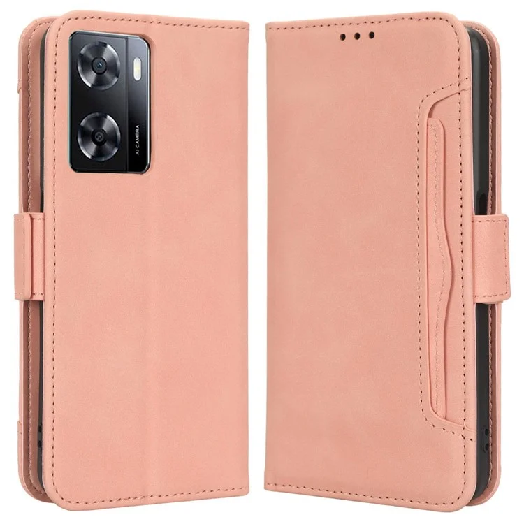 Anti-scratch Phone Cover For Oppo A57 4G / A57s 4G / A57 (CPH2387) (Taiwan Version) PU Leather Phone Flip Wallet Case with Multiple Card Slots - Black-Cellmalls