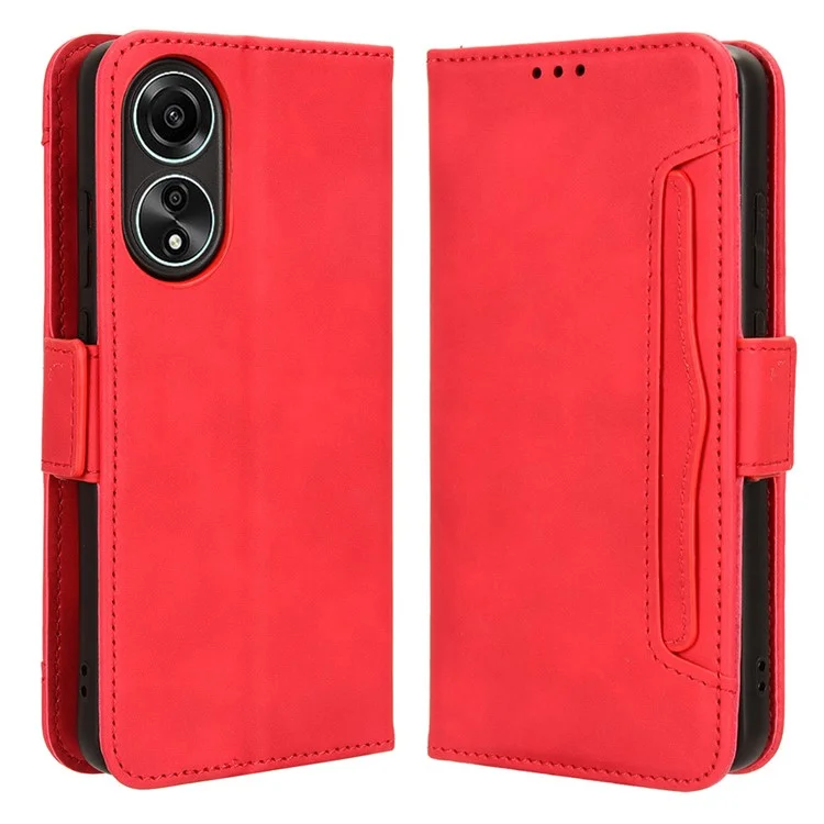 For Oppo A58 4G Wallet PU Leather Phone Case Phone Stand Cover with Multiple Card Slots - Pink-Cellmalls