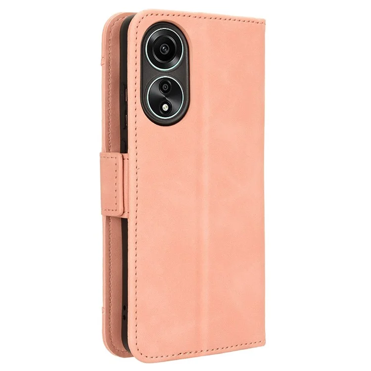 For Oppo A58 4G Wallet PU Leather Phone Case Phone Stand Cover with Multiple Card Slots - Pink-Cellmalls