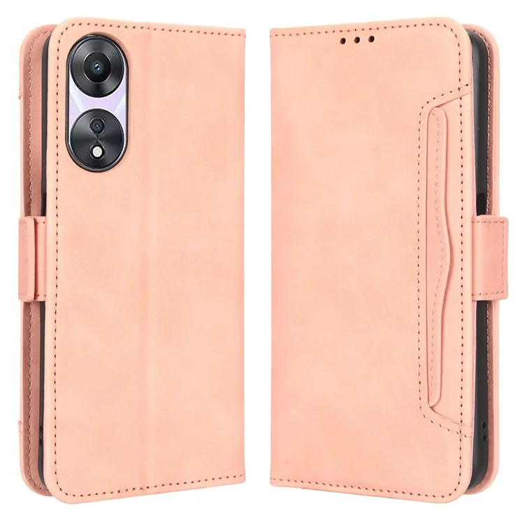 For Oppo A58 5G Dual Magnetic Clasp Phone Cover Stand Wallet Multiple Card Slots PU Leather Anti-scratch Smartphone Case - Black-Cellmalls